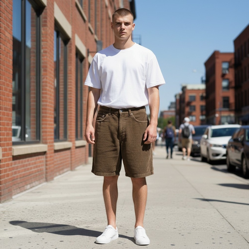 Utility Corduroy Shorts Mens 34 Brown Wide Wale Relaxed 90s Gorpcore‎ Vintage